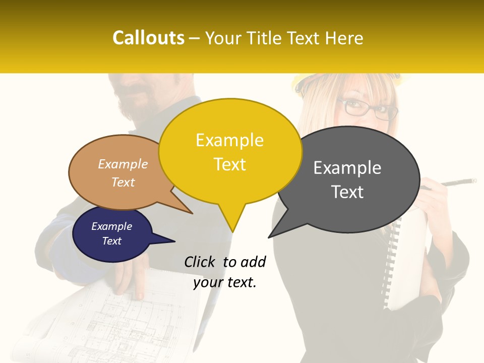 A Man And A Woman In Hardhats Holding A Clipboard PowerPoint Template