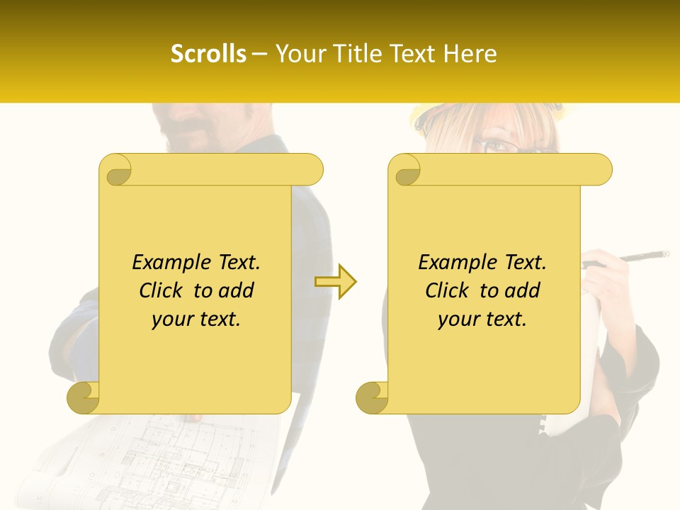A Man And A Woman In Hardhats Holding A Clipboard PowerPoint Template