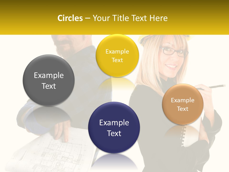 A Man And A Woman In Hardhats Holding A Clipboard PowerPoint Template