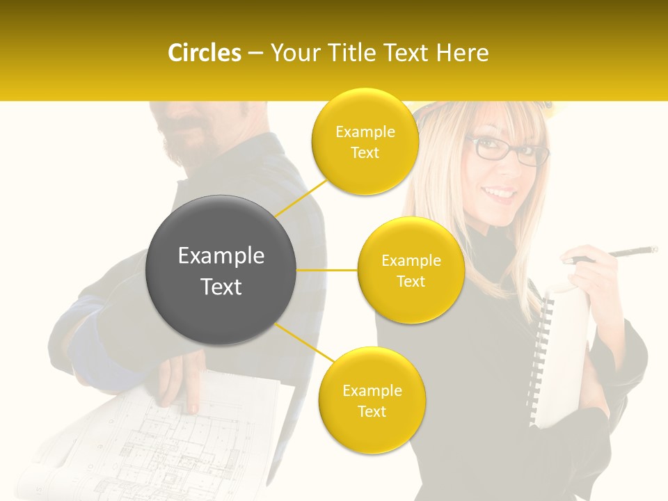 A Man And A Woman In Hardhats Holding A Clipboard PowerPoint Template