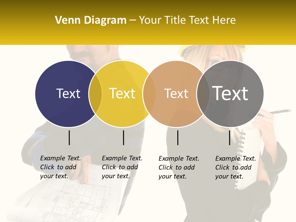 A Man And A Woman In Hardhats Holding A Clipboard PowerPoint Template