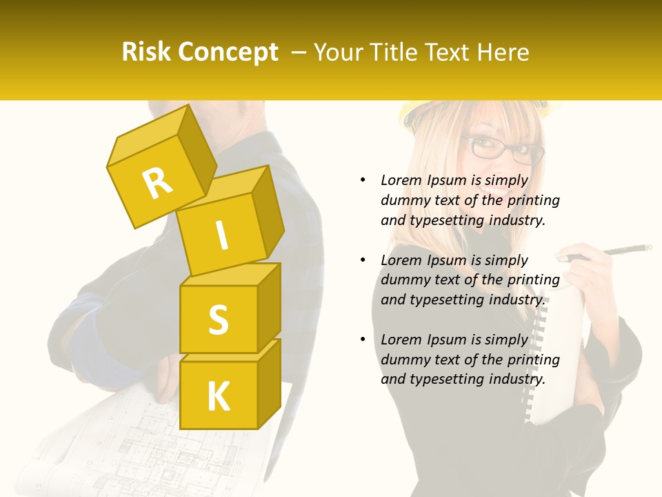 A Man And A Woman In Hardhats Holding A Clipboard PowerPoint Template