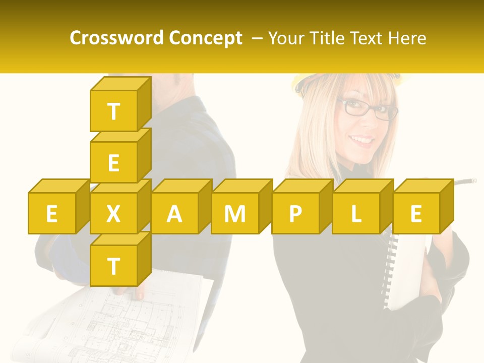 A Man And A Woman In Hardhats Holding A Clipboard PowerPoint Template