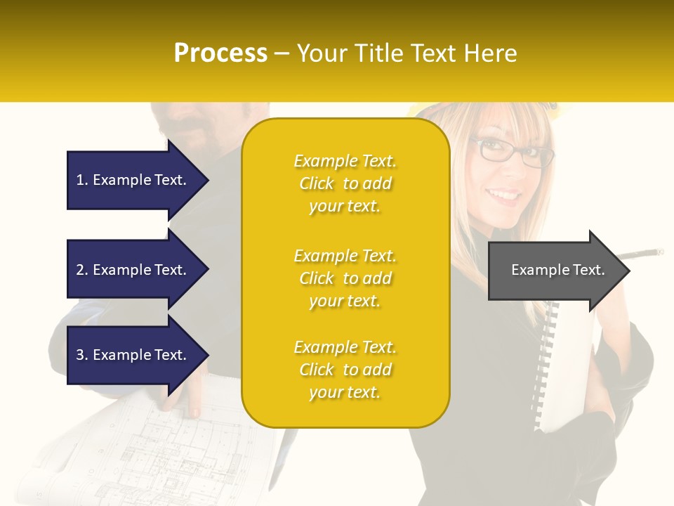A Man And A Woman In Hardhats Holding A Clipboard PowerPoint Template