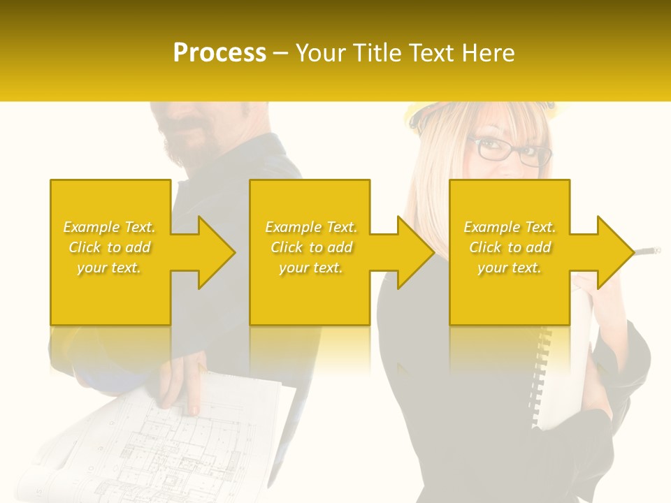 A Man And A Woman In Hardhats Holding A Clipboard PowerPoint Template