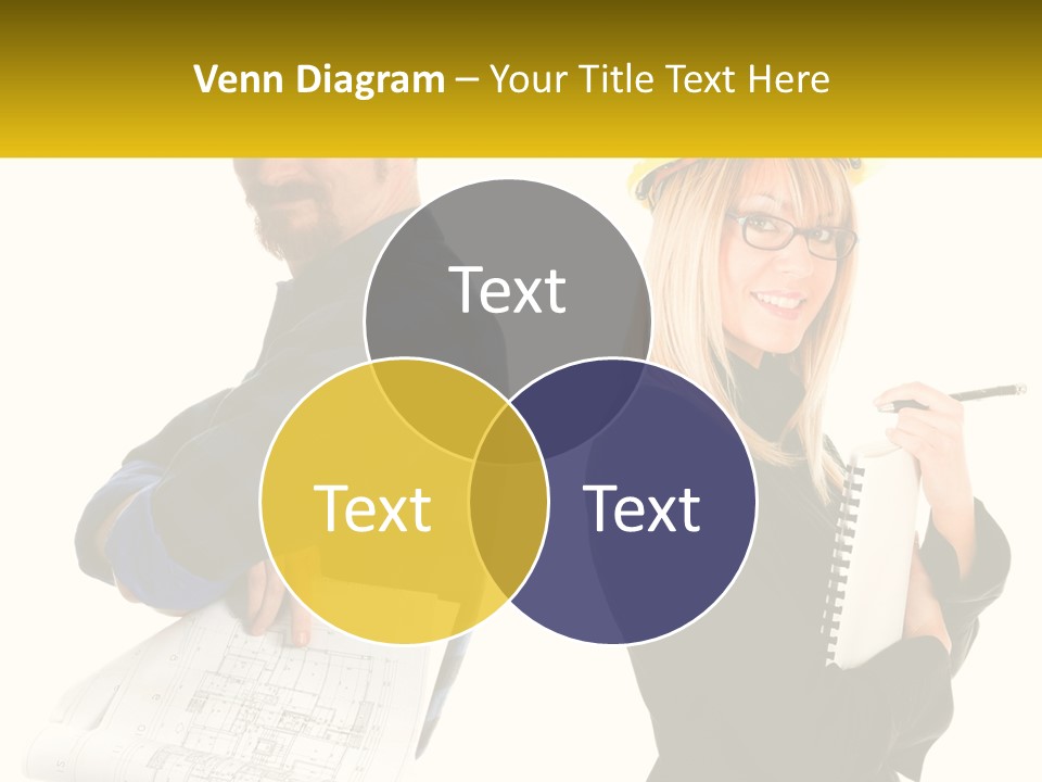 A Man And A Woman In Hardhats Holding A Clipboard PowerPoint Template