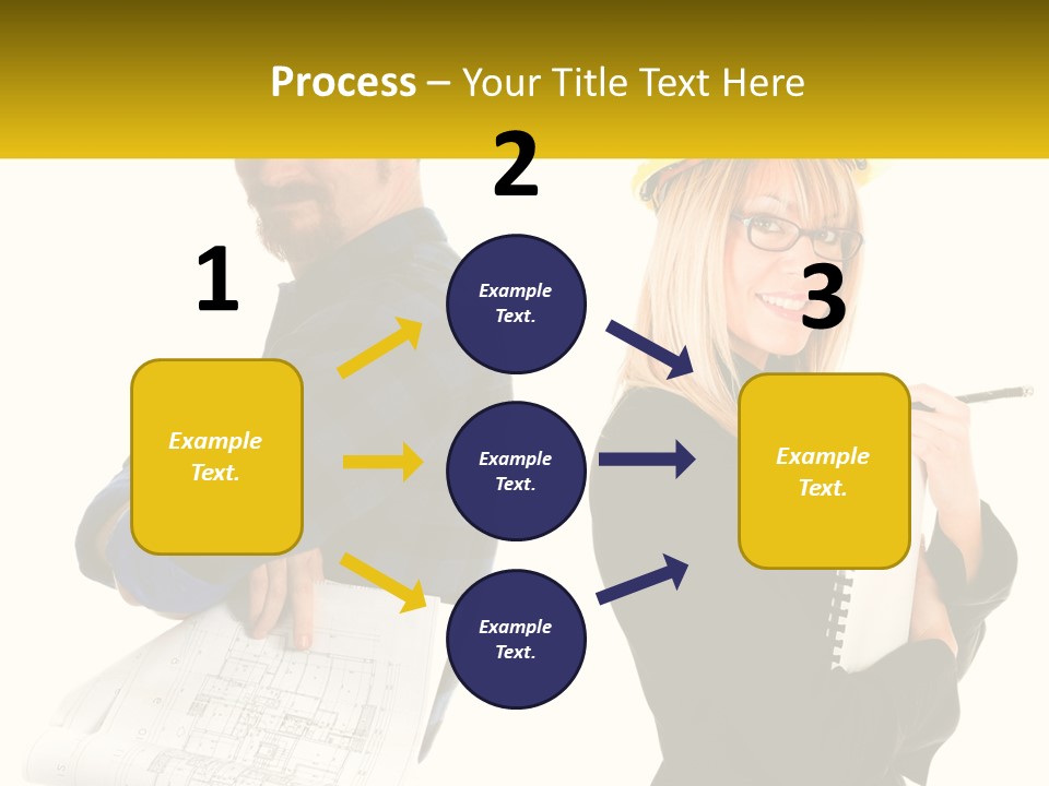 A Man And A Woman In Hardhats Holding A Clipboard PowerPoint Template