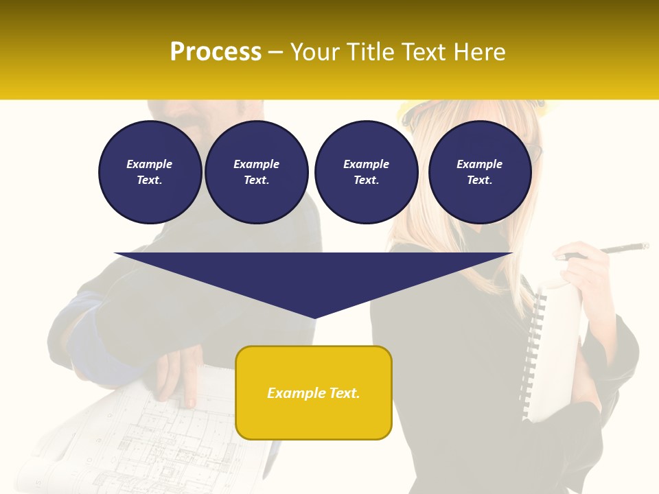 A Man And A Woman In Hardhats Holding A Clipboard PowerPoint Template
