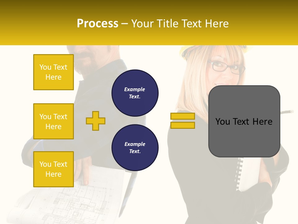 A Man And A Woman In Hardhats Holding A Clipboard PowerPoint Template