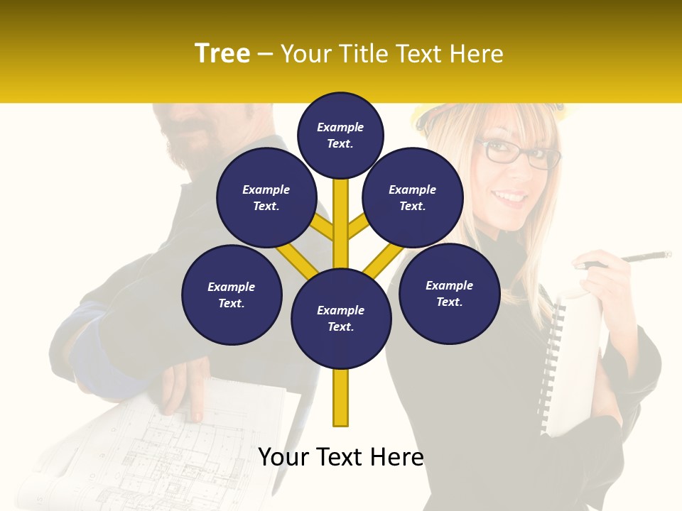 A Man And A Woman In Hardhats Holding A Clipboard PowerPoint Template
