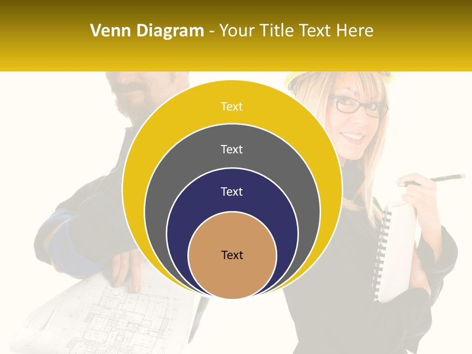 A Man And A Woman In Hardhats Holding A Clipboard PowerPoint Template
