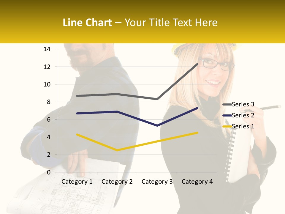 A Man And A Woman In Hardhats Holding A Clipboard PowerPoint Template