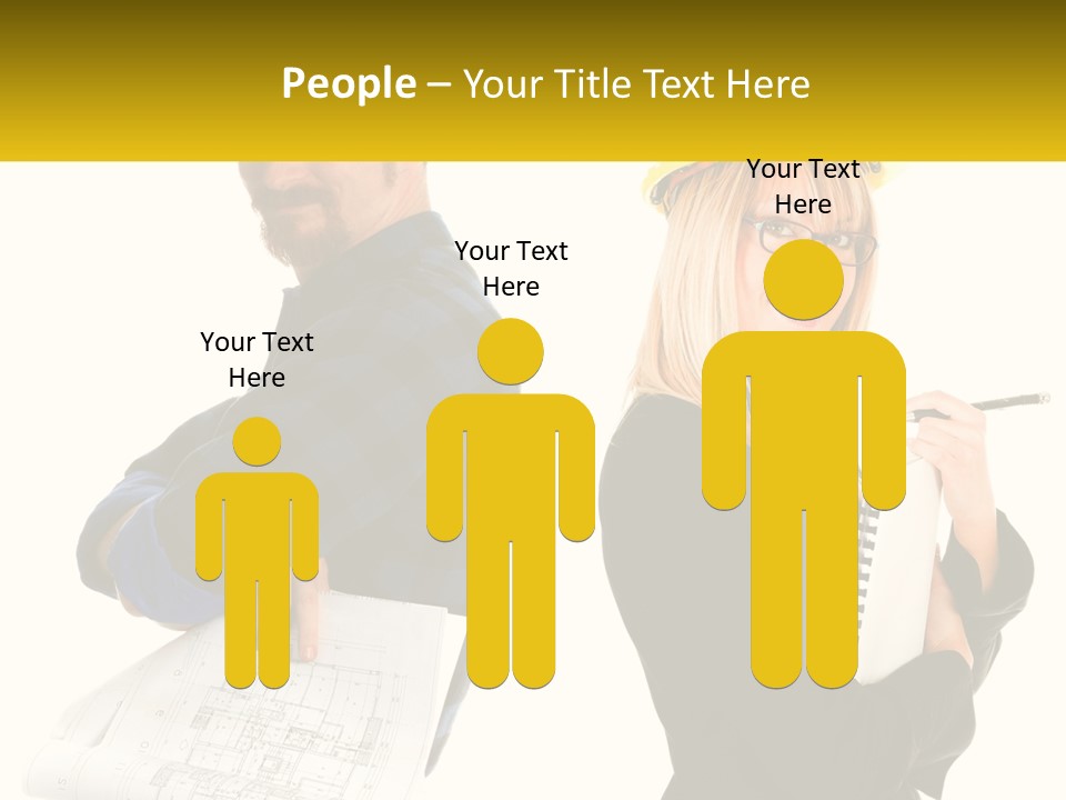 A Man And A Woman In Hardhats Holding A Clipboard PowerPoint Template