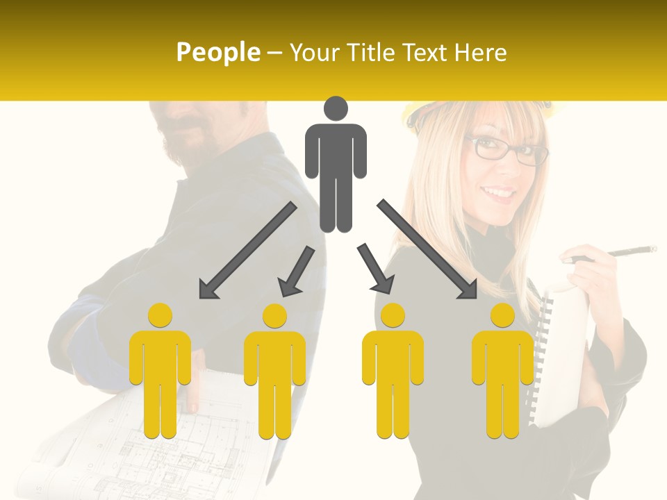 A Man And A Woman In Hardhats Holding A Clipboard PowerPoint Template