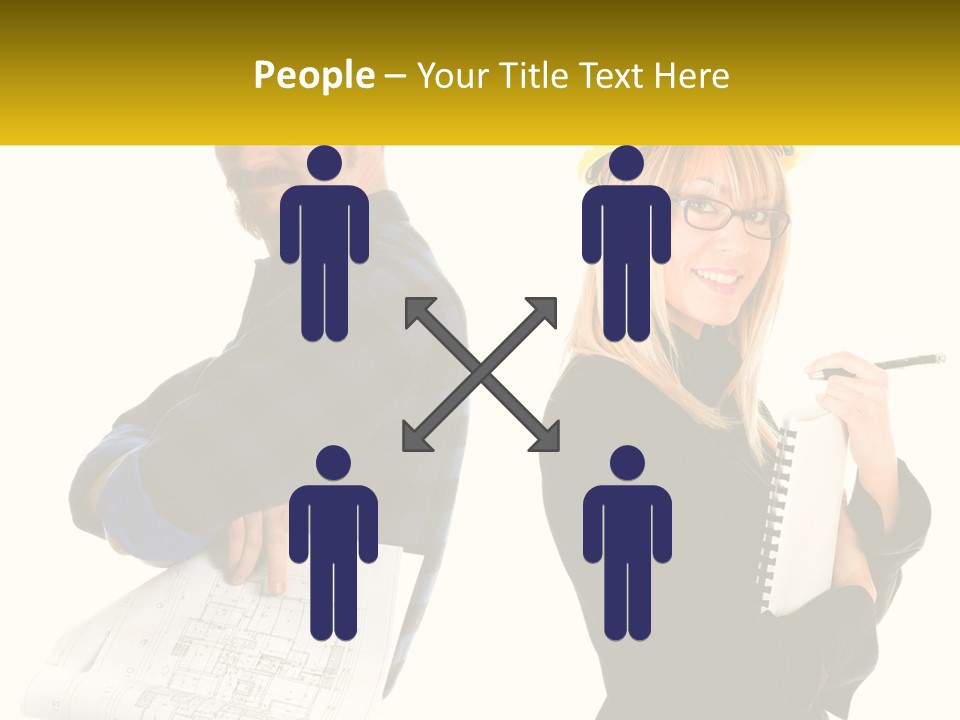A Man And A Woman In Hardhats Holding A Clipboard PowerPoint Template