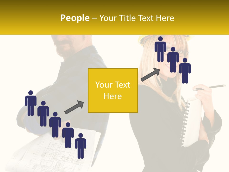 A Man And A Woman In Hardhats Holding A Clipboard PowerPoint Template