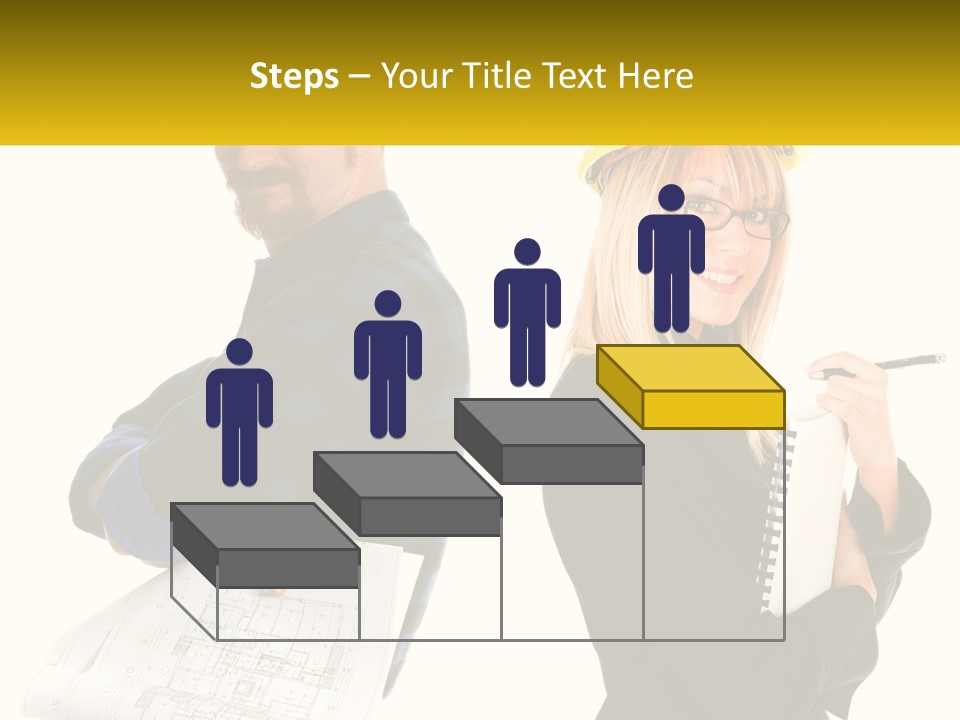 A Man And A Woman In Hardhats Holding A Clipboard PowerPoint Template