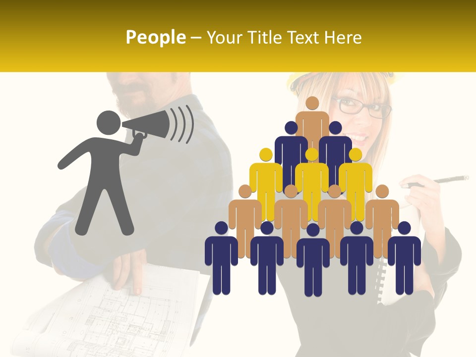 A Man And A Woman In Hardhats Holding A Clipboard PowerPoint Template