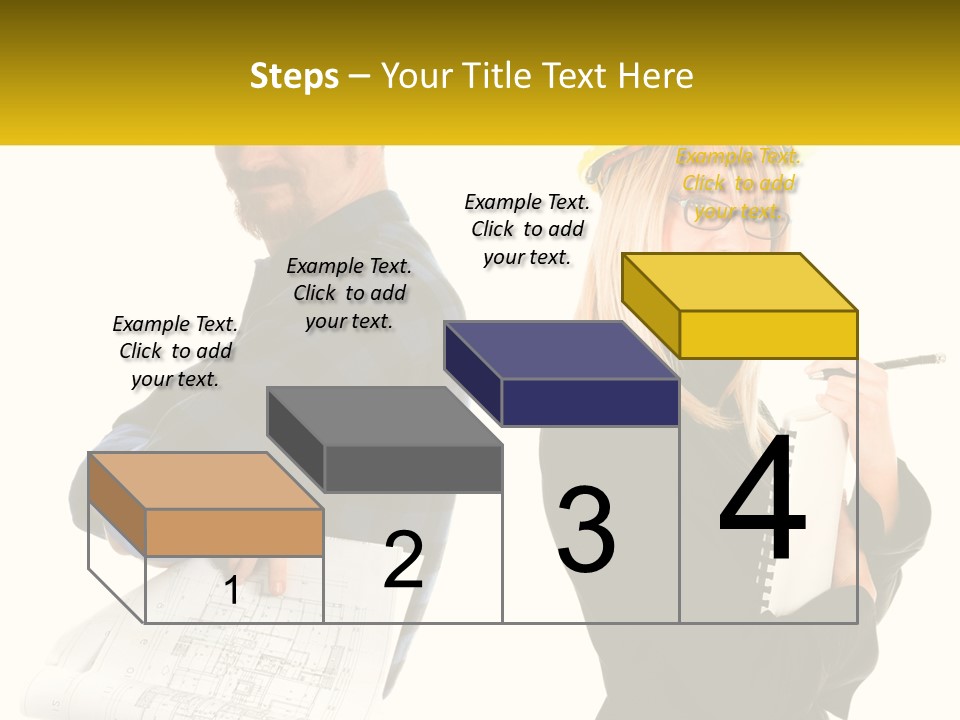 A Man And A Woman In Hardhats Holding A Clipboard PowerPoint Template