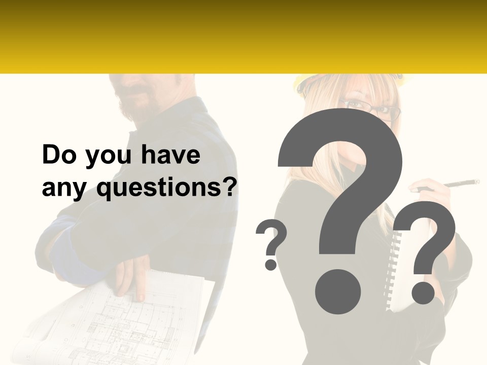 A Man And A Woman In Hardhats Holding A Clipboard PowerPoint Template