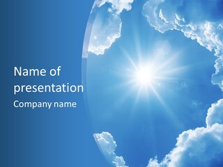 A Blue Sky With Clouds And Sun Powerpoint Template PowerPoint Template