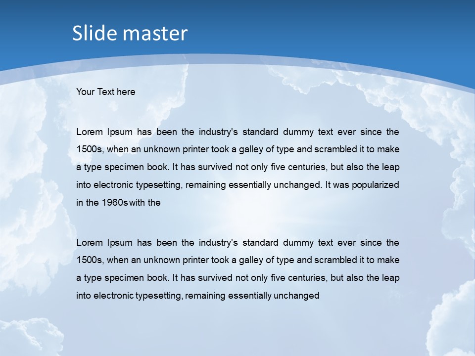 A Blue Sky With Clouds And Sun Powerpoint Template PowerPoint Template