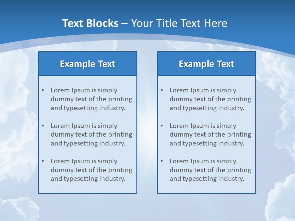 A Blue Sky With Clouds And Sun Powerpoint Template PowerPoint Template