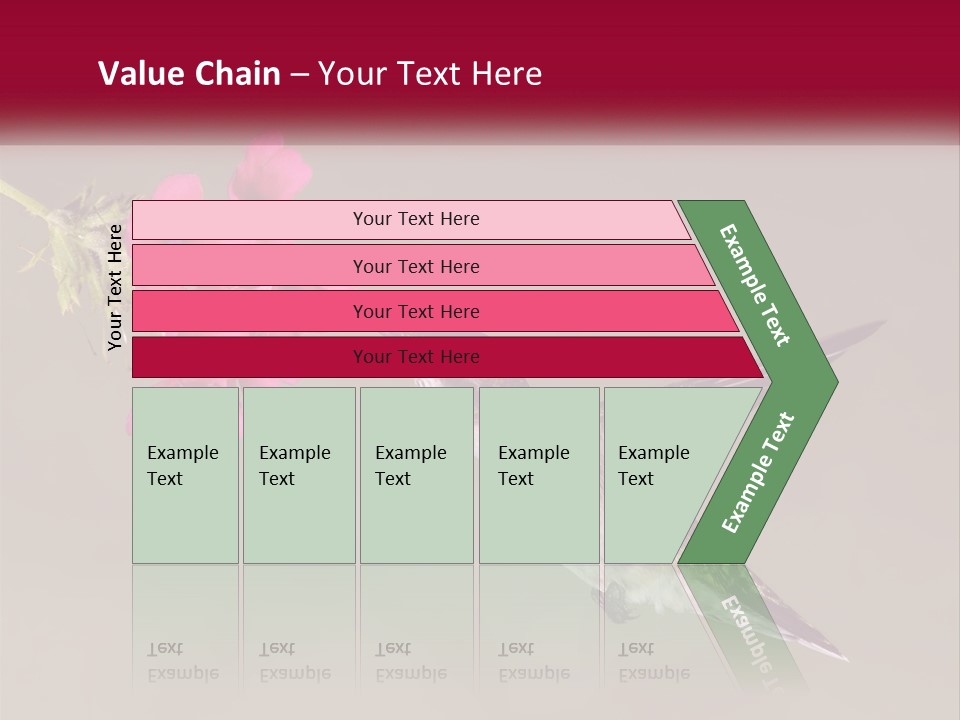 A Hummingbird In Flight With A Pink Flower In Its Beak PowerPoint Template