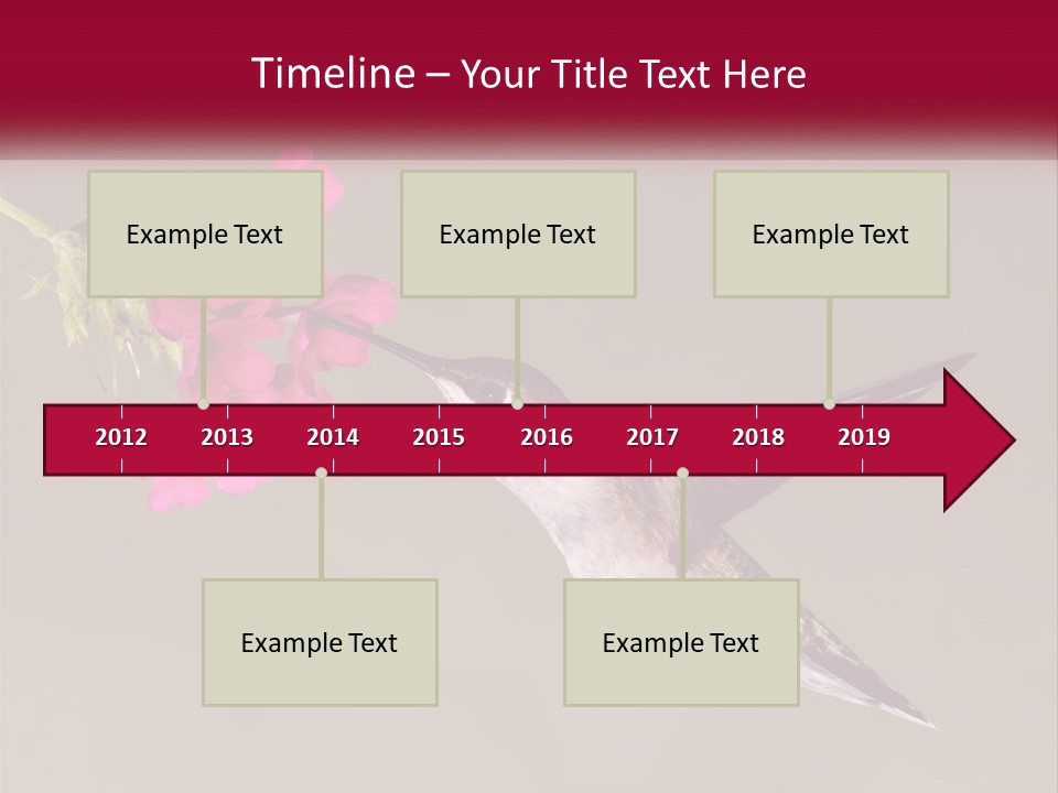 A Hummingbird In Flight With A Pink Flower In Its Beak PowerPoint Template