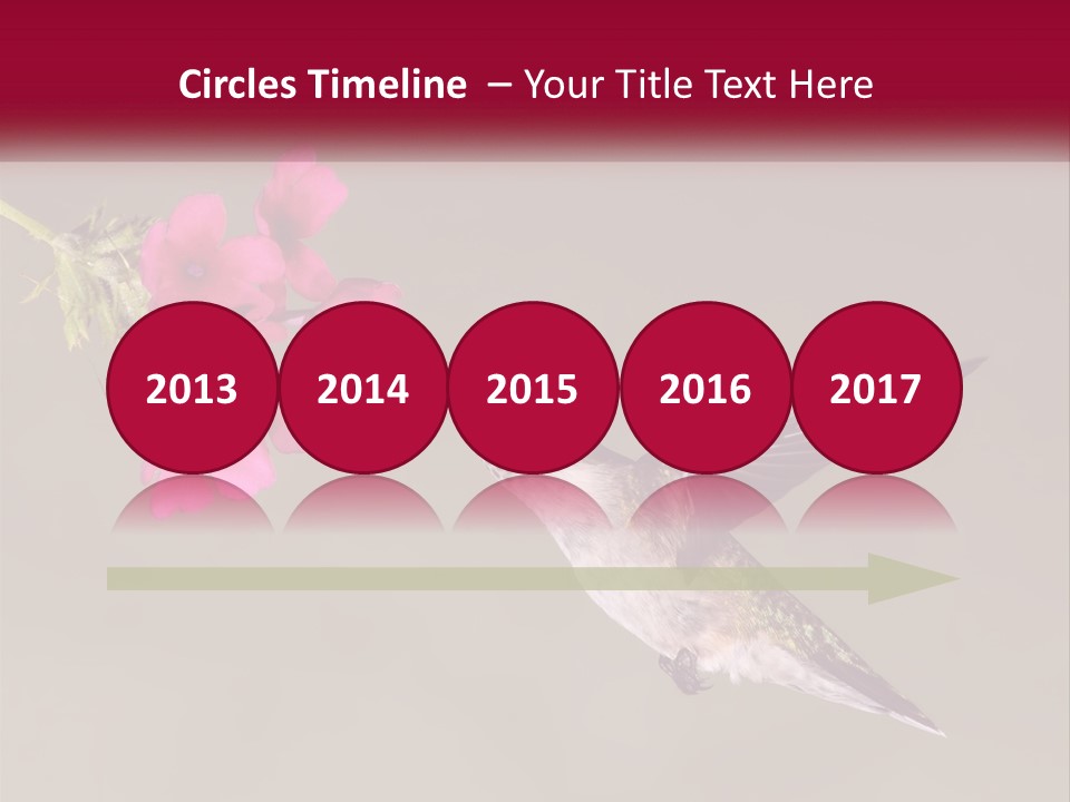 A Hummingbird In Flight With A Pink Flower In Its Beak PowerPoint Template