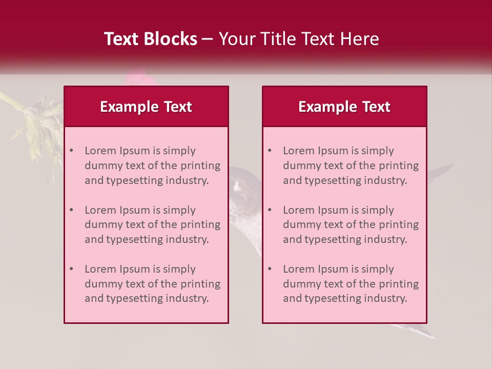 A Hummingbird In Flight With A Pink Flower In Its Beak PowerPoint Template