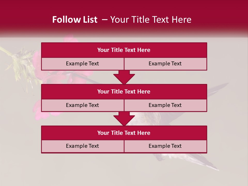 A Hummingbird In Flight With A Pink Flower In Its Beak PowerPoint Template