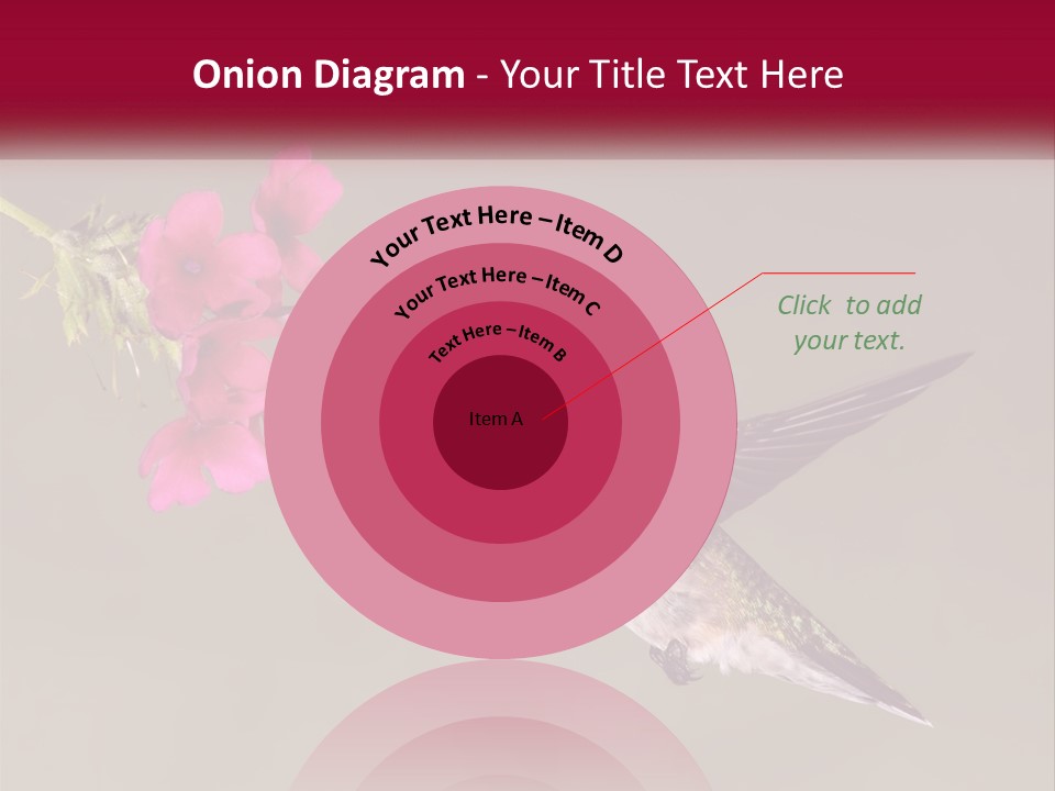 A Hummingbird In Flight With A Pink Flower In Its Beak PowerPoint Template