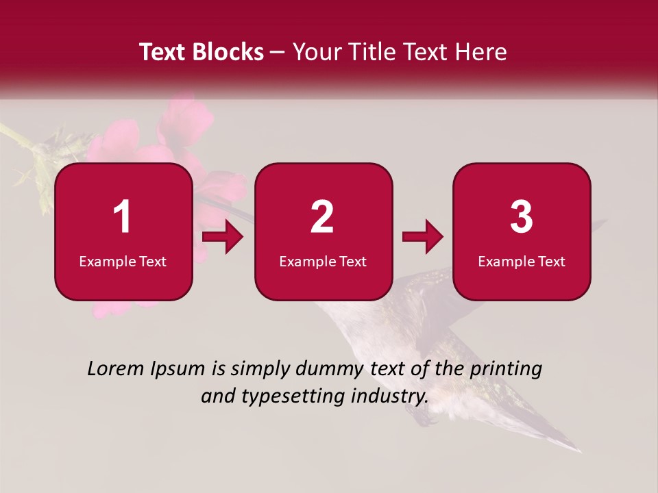 A Hummingbird In Flight With A Pink Flower In Its Beak PowerPoint Template