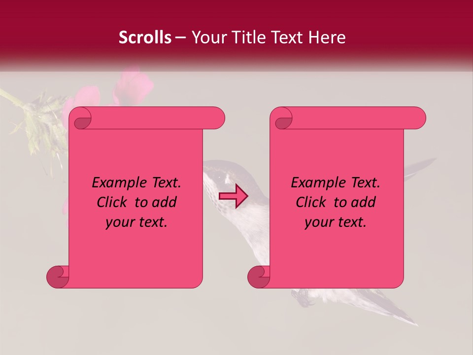 A Hummingbird In Flight With A Pink Flower In Its Beak PowerPoint Template
