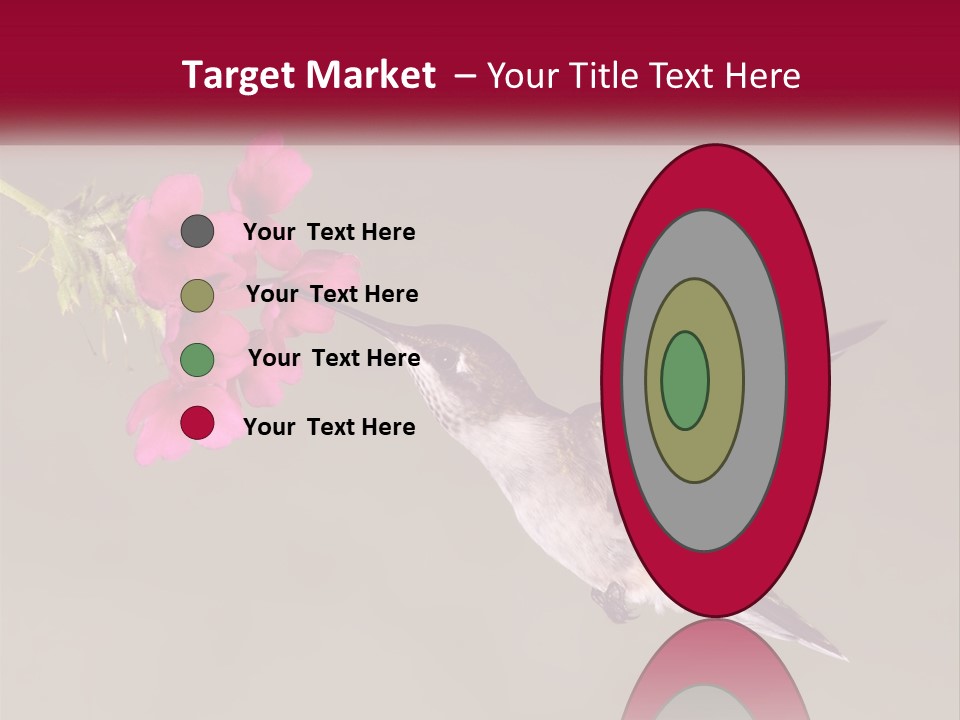 A Hummingbird In Flight With A Pink Flower In Its Beak PowerPoint Template