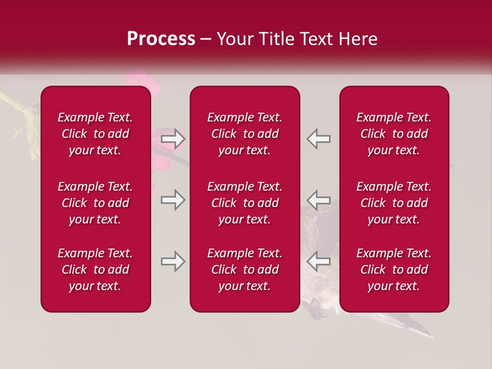 A Hummingbird In Flight With A Pink Flower In Its Beak PowerPoint Template