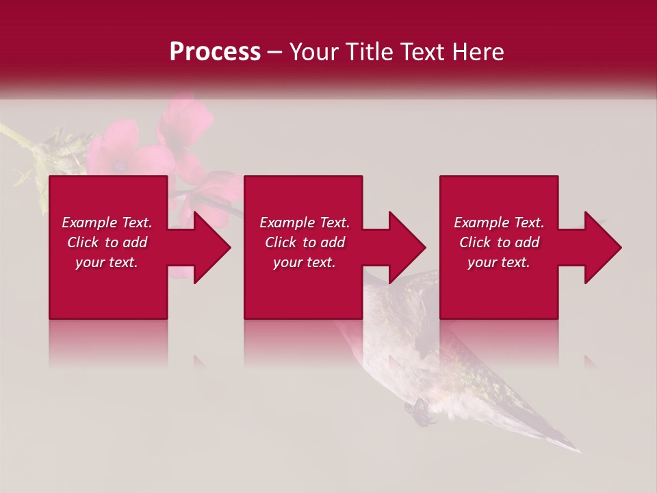A Hummingbird In Flight With A Pink Flower In Its Beak PowerPoint Template