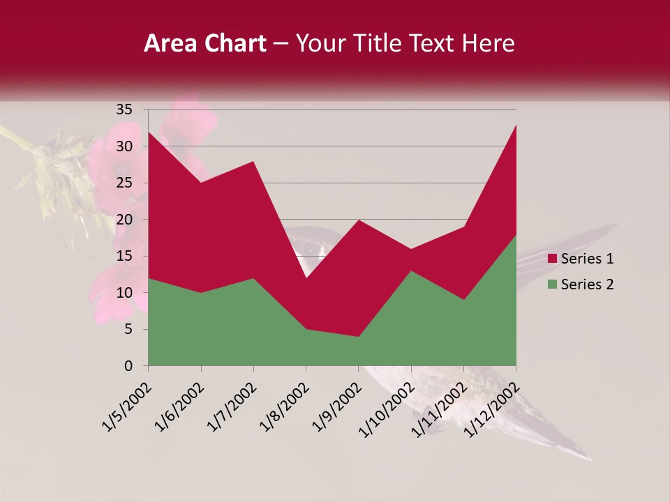 A Hummingbird In Flight With A Pink Flower In Its Beak PowerPoint Template