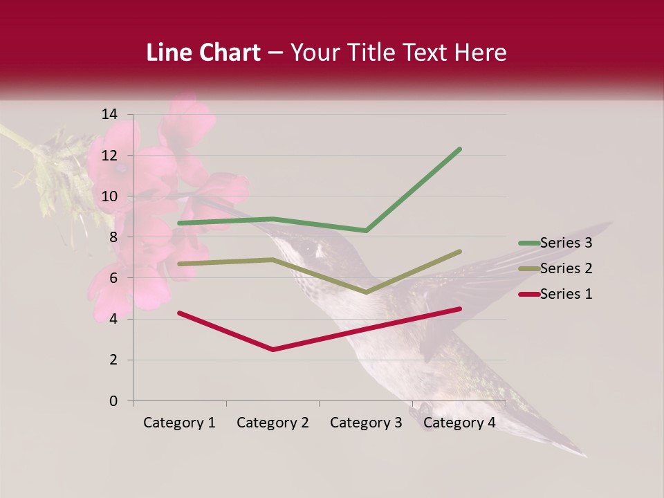 A Hummingbird In Flight With A Pink Flower In Its Beak PowerPoint Template