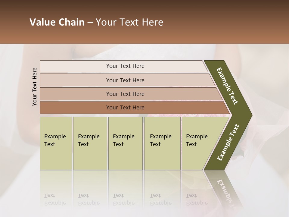 A Woman In A Wedding Dress Holding A Bouquet Of Pink Roses PowerPoint Template