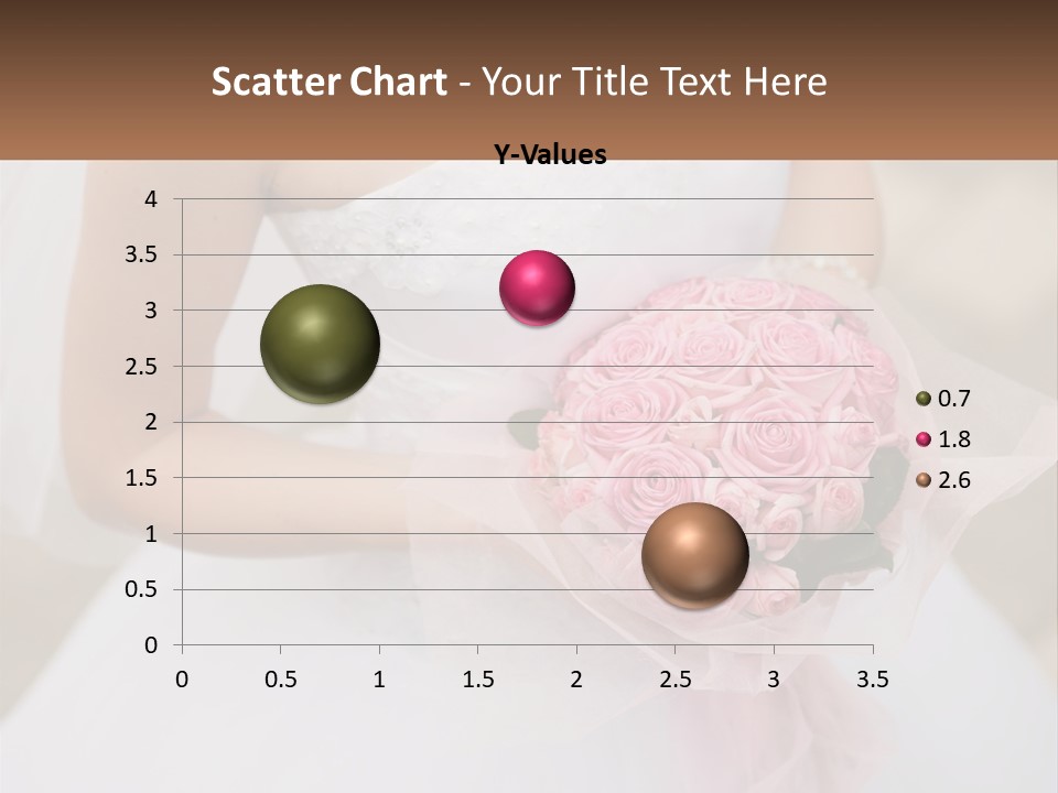 A Woman In A Wedding Dress Holding A Bouquet Of Pink Roses PowerPoint Template