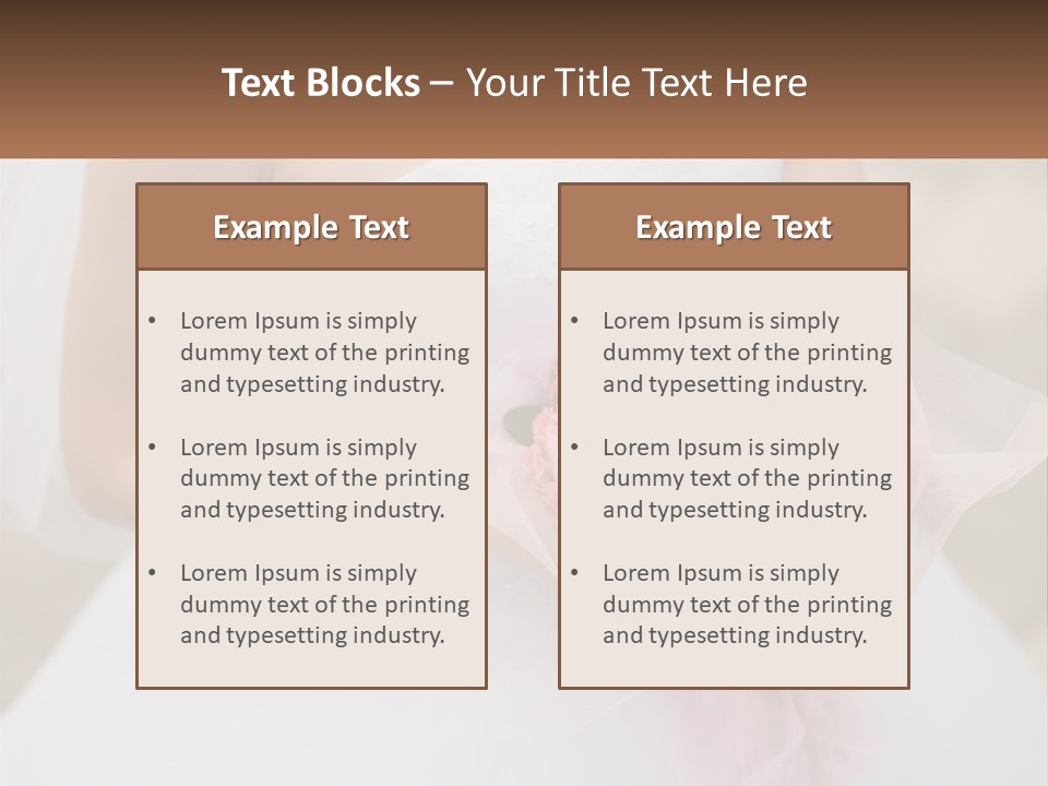 A Woman In A Wedding Dress Holding A Bouquet Of Pink Roses PowerPoint Template