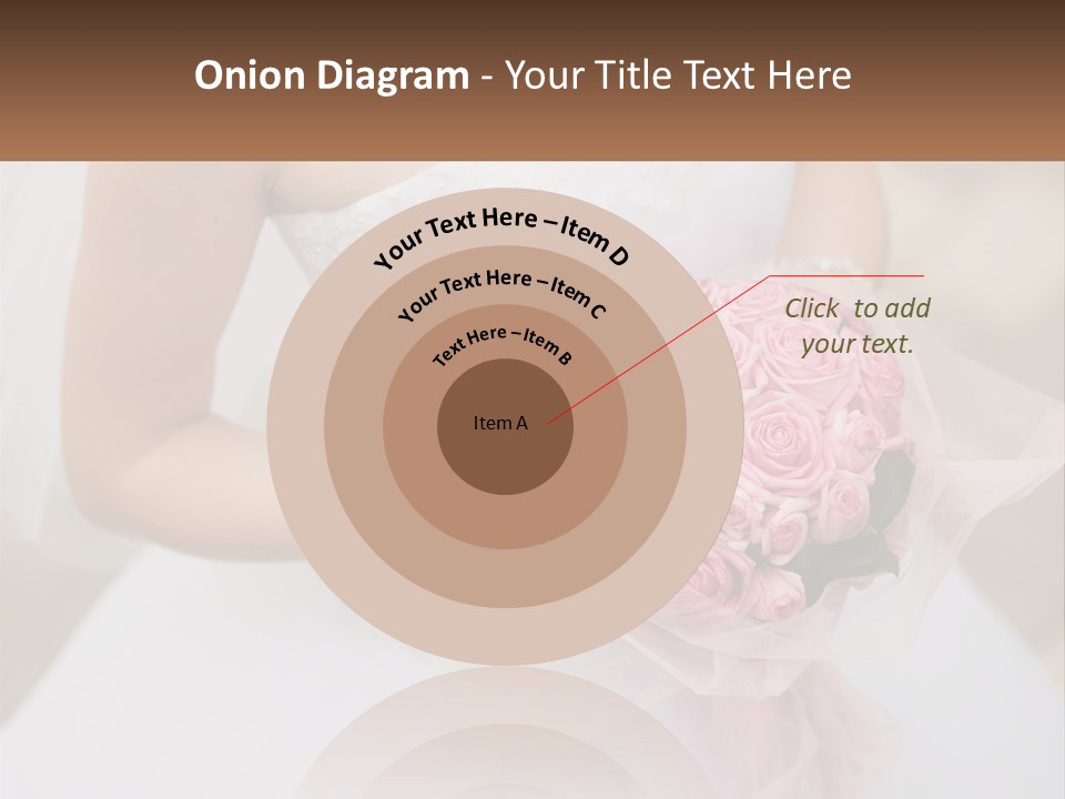 A Woman In A Wedding Dress Holding A Bouquet Of Pink Roses PowerPoint Template