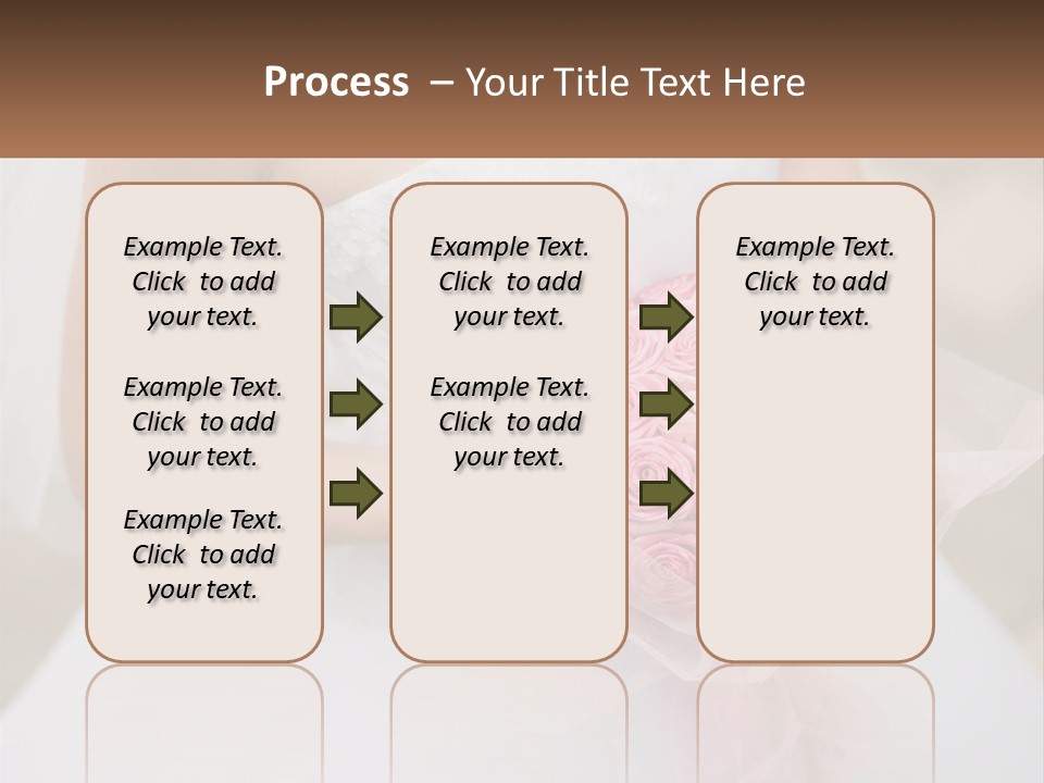 A Woman In A Wedding Dress Holding A Bouquet Of Pink Roses PowerPoint Template