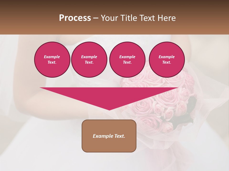 A Woman In A Wedding Dress Holding A Bouquet Of Pink Roses PowerPoint Template
