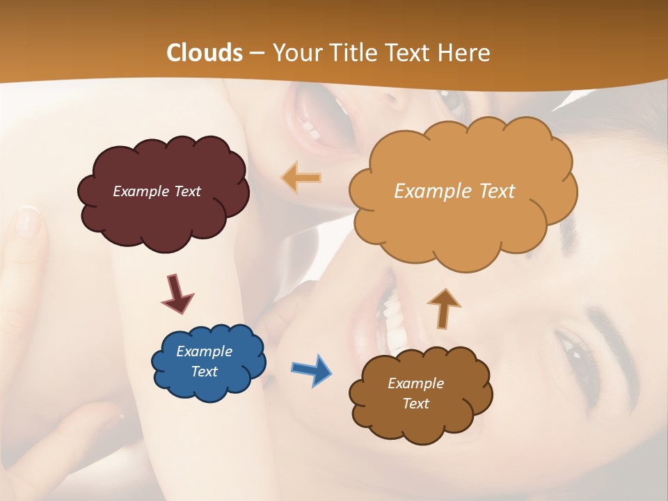 A Woman And A Child Are Smiling For The Camera PowerPoint Template