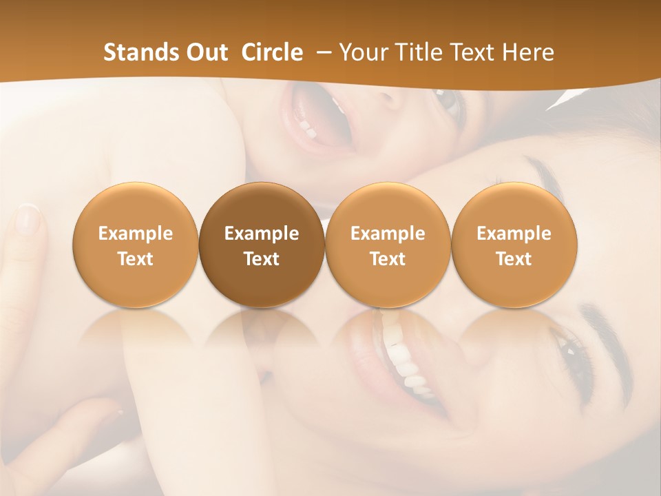 A Woman And A Child Are Smiling For The Camera PowerPoint Template