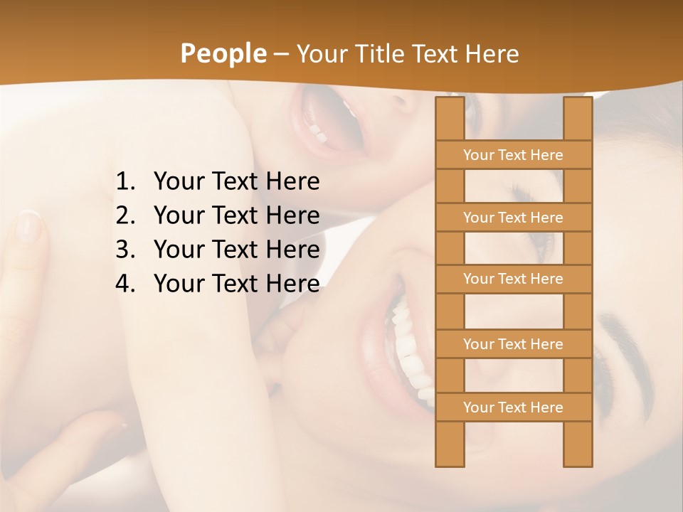 A Woman And A Child Are Smiling For The Camera PowerPoint Template