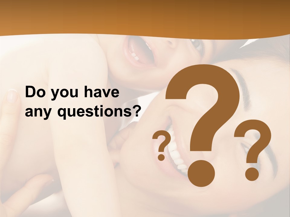 A Woman And A Child Are Smiling For The Camera PowerPoint Template